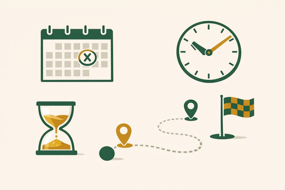 Calendar with circled deadline date, clock, and hourglass showing the urgency of timely LLC publication