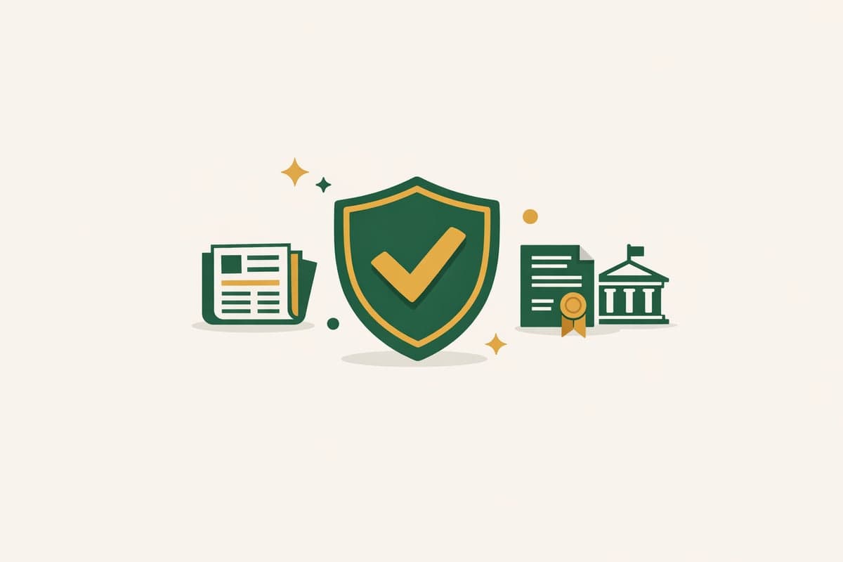 Shield with checkmark representing complete LLC publication service coverage